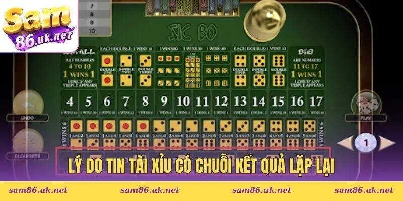 Lý do tin tài xỉu có chuỗi kết quả lặp lại